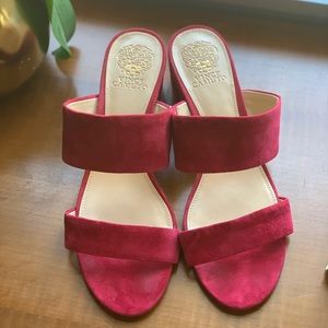 Vince Camuto Suede Block-Heel Slide Sandal
